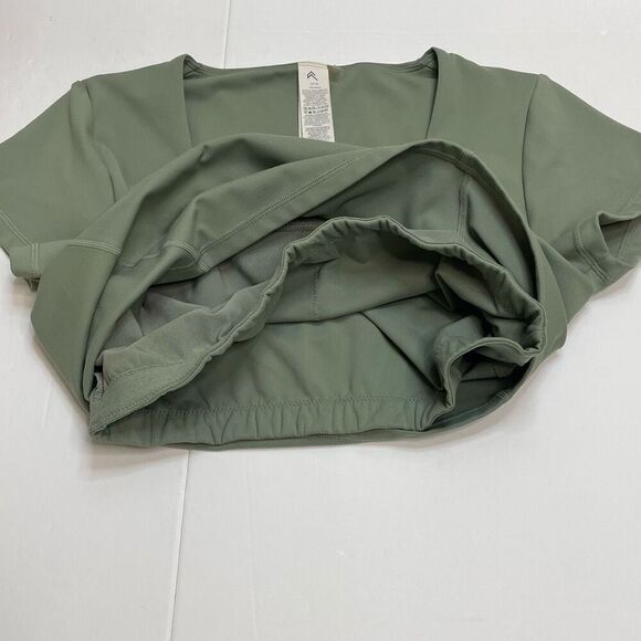 Oner Active Crop Top Short Sleeve with Shelf Bra Sage Green Size XL - Picture 7 of 10